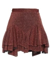 Haveone Woman Mini Skirt Copper Size M Polyamide, Metallic Fiber, Polyester In Orange