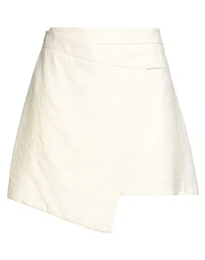 Haveone Woman Mini Skirt Cream Size M Viscose, Polyester In Neutral