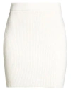 Haveone Woman Mini Skirt Cream Size Onesize Viscose, Polyester, Polyamide In White