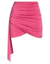 Haveone Woman Mini Skirt Fuchsia Size M Polyester, Elastic Fibres In Pink