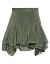 Haveone Woman Mini Skirt Green Size M Polyamide, Metallic Fiber, Polyester In Green