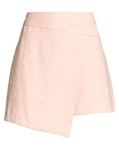Haveone Woman Mini Skirt Light Pink Size M Viscose, Polyester