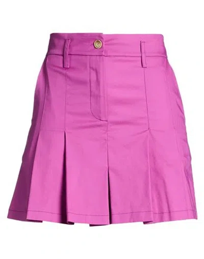 Haveone Woman Mini Skirt Mauve Size S Cotton, Polyamide, Elastane In Purple
