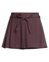 Haveone Woman Mini Skirt Plum Size M Polyester, Viscose, Elastane
