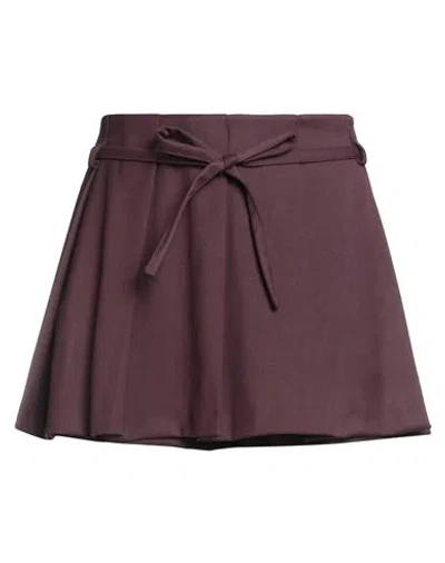 Haveone Woman Mini Skirt Plum Size M Polyester, Viscose, Elastane