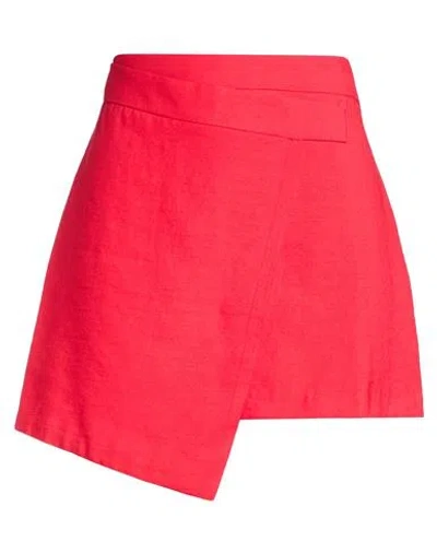 Haveone Woman Mini Skirt Red Size M Viscose, Polyester