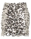 Haveone Woman Mini Skirt Silver Size M Polyester In White