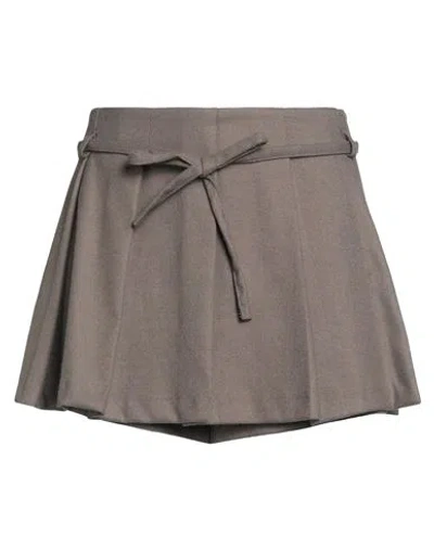 Haveone Woman Mini Skirt Taupe Size M Polyester, Viscose, Elastane In Gray