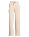 Haveone Woman Pants Beige Size L Polyester, Cotton In Brown