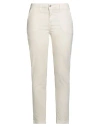 Haveone Woman Pants Beige Size M Cotton, Elastane
