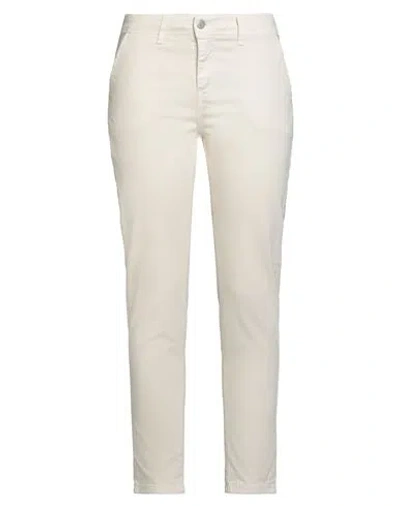 Haveone Woman Pants Beige Size M Cotton, Elastane
