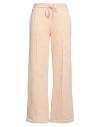 Haveone Woman Pants Beige Size M Cotton, Polyester In Pink