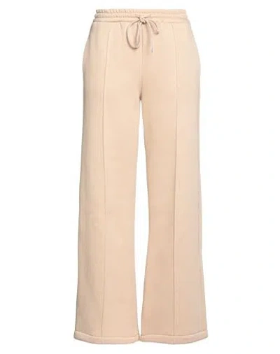 Haveone Woman Pants Beige Size M Cotton, Polyester In Pink
