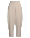 Haveone Woman Pants Beige Size M Polyester, Viscose, Elastane In Neutral