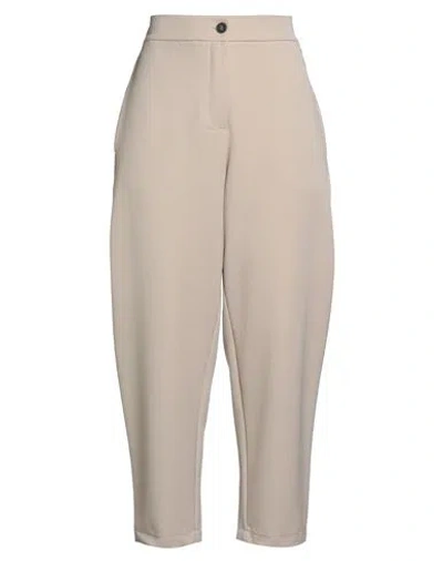 Haveone Woman Pants Beige Size M Polyester, Viscose, Elastane In Neutral