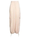 Haveone Woman Pants Beige Size S Polyester, Elastane In Neutral