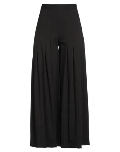 Haveone Woman Pants Black Size M Polyester, Viscose, Wool, Elastane