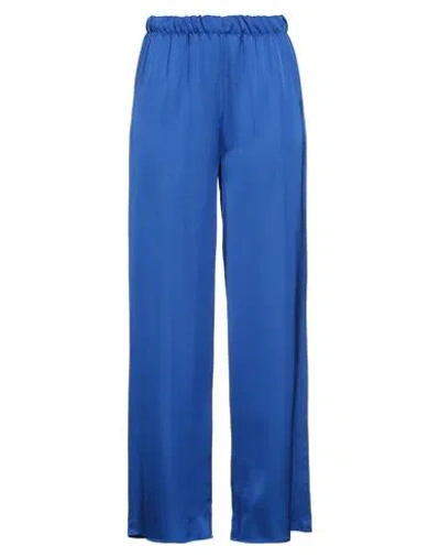 Haveone Woman Pants Bright Blue Size M Viscose