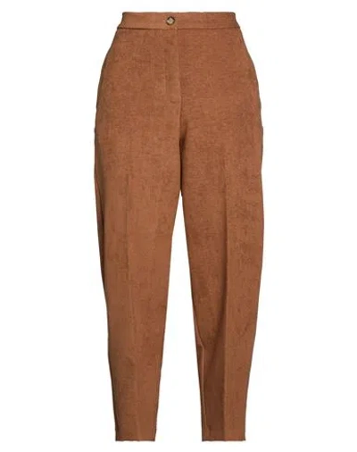 Haveone Woman Pants Brown Size M Nylon, Viscose, Elastane In Burgundy