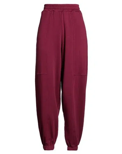 Haveone Woman Pants Burgundy Size S Cotton In Red