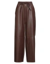 Haveone Woman Pants Chocolate Brown Size S Polyester, Polyurethane In Brown