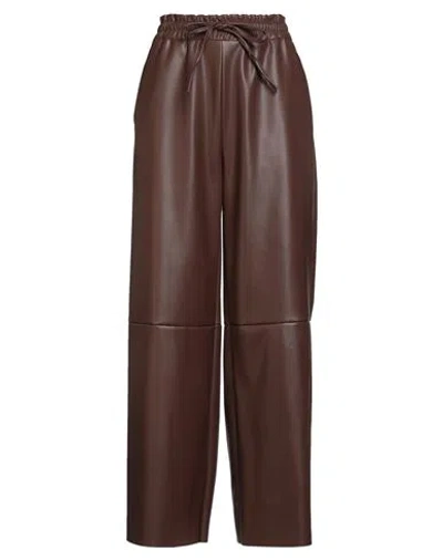 Haveone Woman Pants Chocolate Brown Size S Polyester, Polyurethane