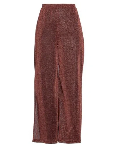 Haveone Woman Pants Copper Size Xs Polyamide, Metallic Fiber In Orange
