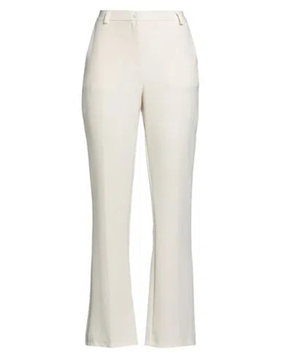 Haveone Woman Pants Cream Size Xs Polyester, Elastane In White