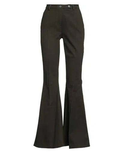 Haveone Woman Pants Dark Green Size Xs Cotton, Polyester, Elastane In Black