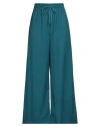 Haveone Woman Pants Deep Teal Size M Polyester, Viscose, Elastane In Green