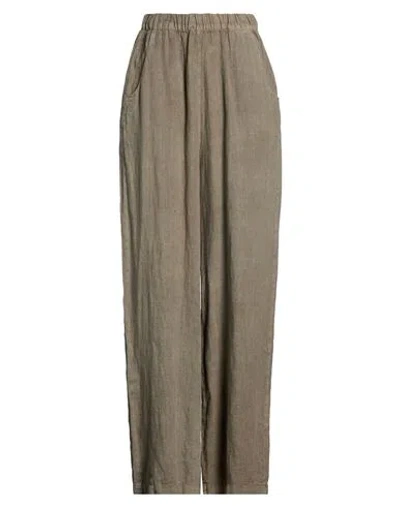 Haveone Woman Pants Grey Size M Linen In Gray
