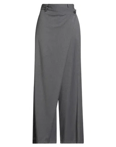 Haveone Woman Pants Grey Size M Polyester, Viscose, Elastane In Gray