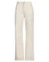 Haveone Woman Pants Ivory Size L Cotton In White