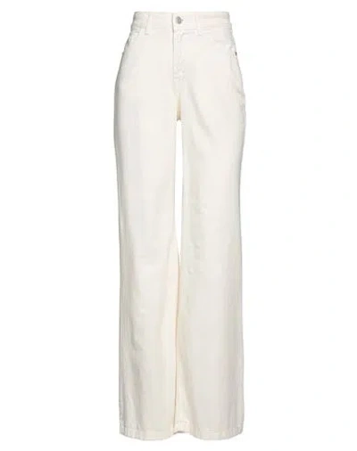 Haveone Woman Pants Ivory Size M Cotton In White