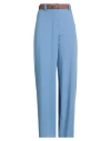 Haveone Woman Pants Light Blue Size L Polyester, Viscose, Elastane In Brown