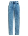 Haveone Woman Pants Light Blue Size M Cotton, Elastane In Blue