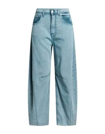 Haveone Woman Pants Light Blue Size S Cotton