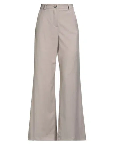 Haveone Woman Pants Light Brown Size M Polyester, Viscose, Elastic Fibres In Metallic