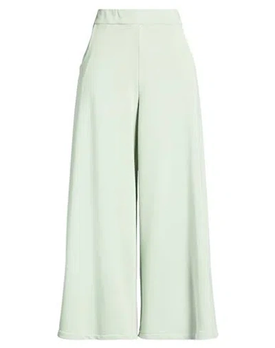 Haveone Woman Pants Light Green Size M Cotton, Polyester