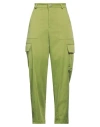 Haveone Woman Pants Lime Green Size Xs Polyester, Cotton, Elastane In Green
