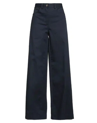 Haveone Woman Pants Midnight Blue Size M Cotton, Elastic Fibres, Polyester In Black