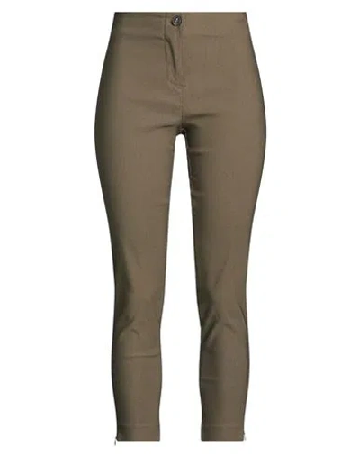Haveone Woman Pants Military Green Size M Viscose, Polyamide, Elastane In Brown