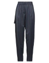 Haveone Woman Pants Navy Size L Polyester, Viscose, Elastane In Blue