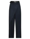 Haveone Woman Pants Navy Size Xl Polyester, Viscose, Elastane In Blue