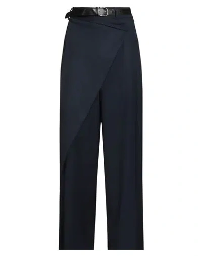 Haveone Woman Pants Navy Size Xl Polyester, Viscose, Elastane In Blue