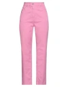 Haveone Woman Pants Pink Size L Cotton, Elastane In Pink