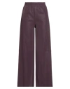 Haveone Woman Pants Plum Size M Polyester, Polyurethane In Purple