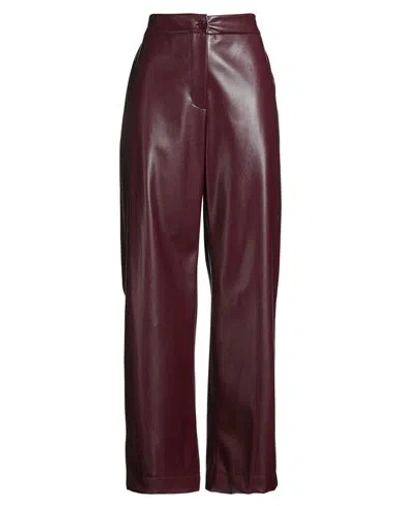 Haveone Woman Pants Plum Size S Polyurethane In Brown