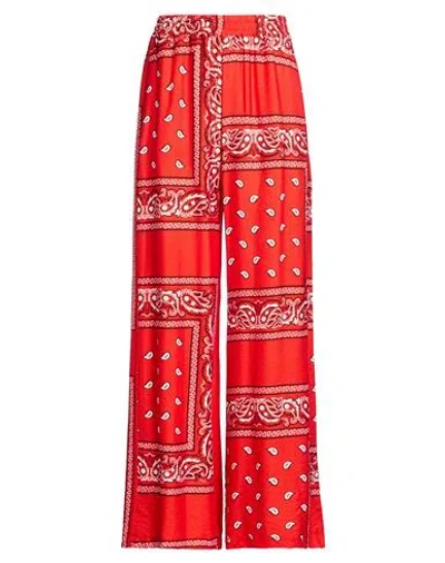 Haveone Woman Pants Red Size S Viscose, Nylon