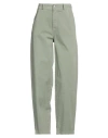 Haveone Woman Pants Sage Green Size Xs Cotton, Elastane